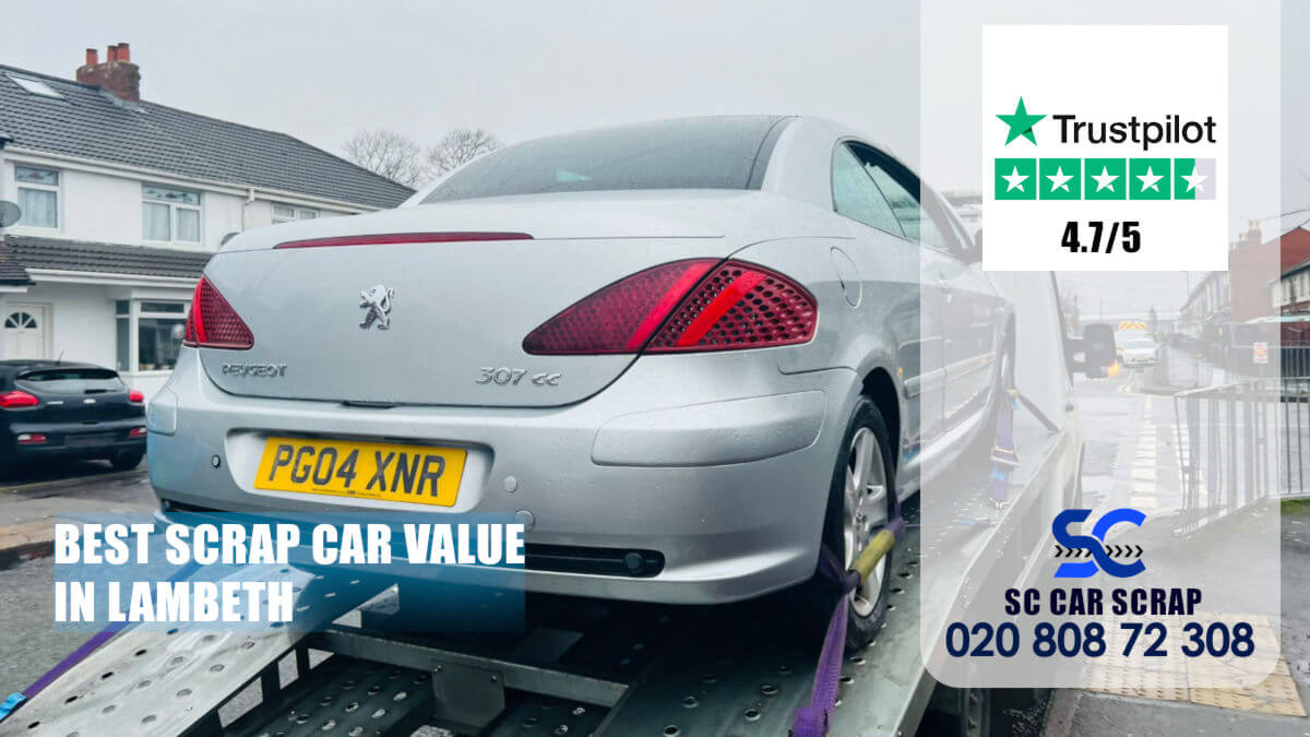 Scrap car in Lambeth