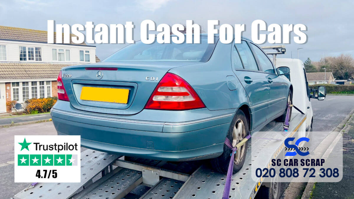 Cash for cars - car being towing
