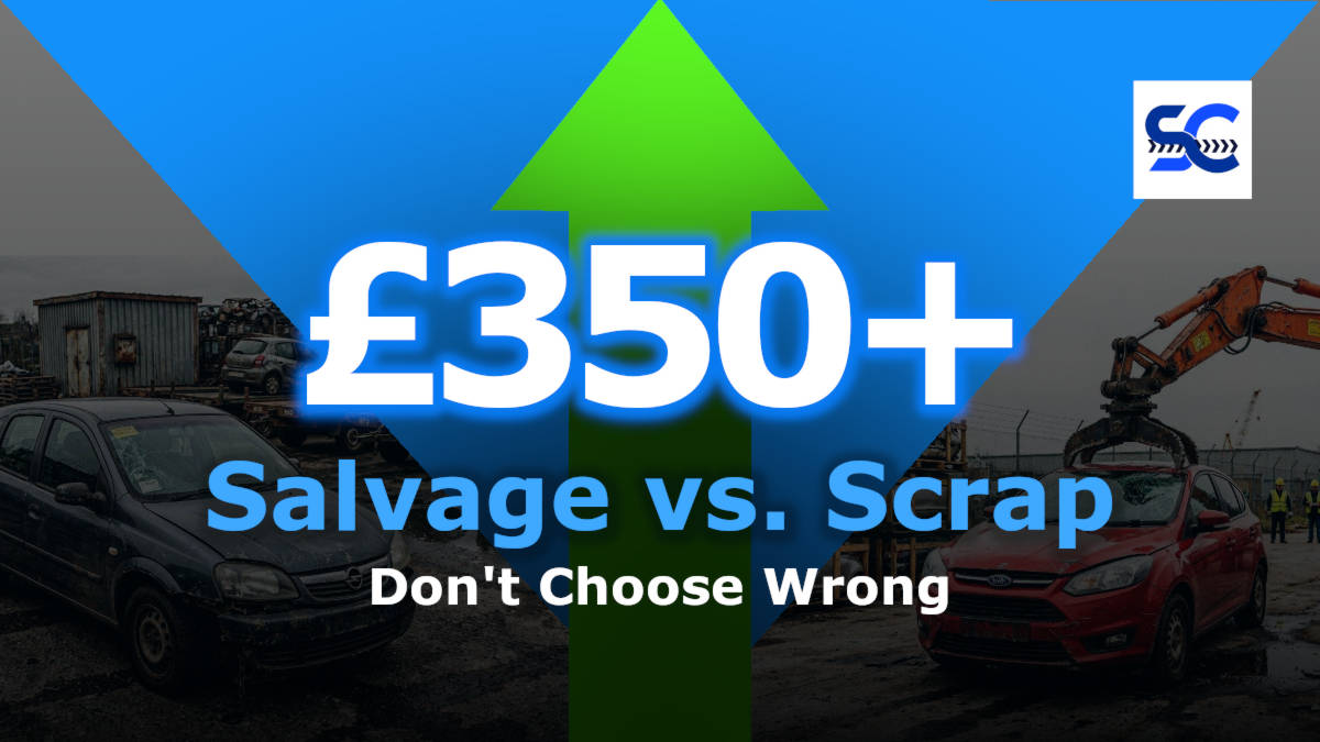 Don't scrap it. Salvage it. Get £350 minimum for your car.